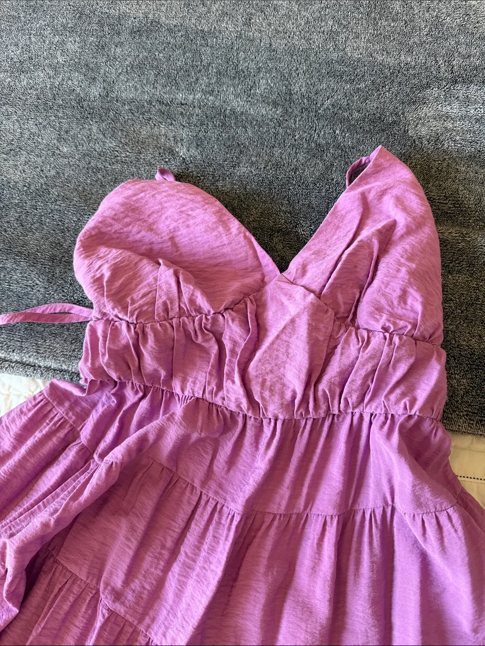 Abercrombie & Fitch Lavender-Purple Tiered Maxi Sundress